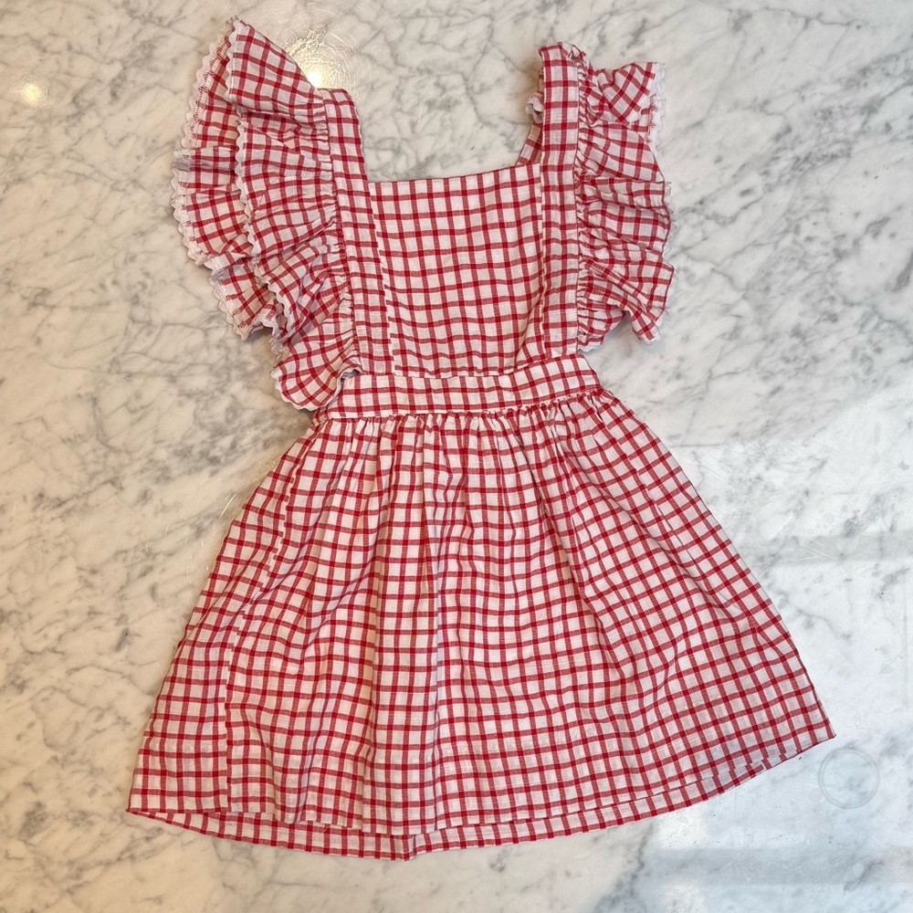 Elfie London Red Checkered Kids Dress